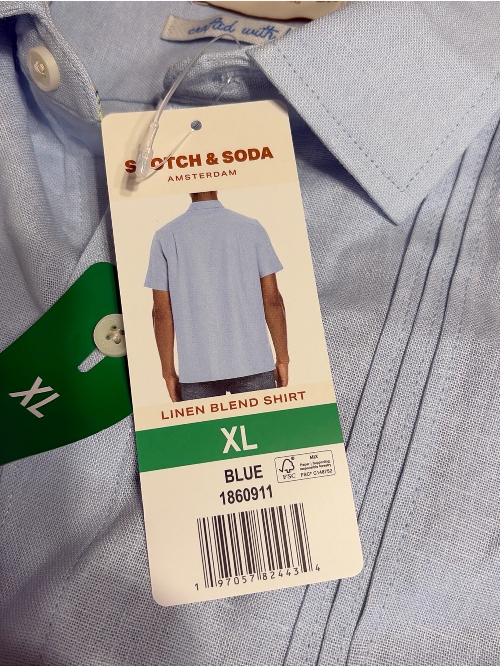 Scotch & Soda Light Blue Men's Button-Down Shirt - Picture 4 of 4